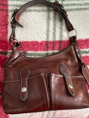Dooney and Bourke Small Lucy Brown Leather Bag